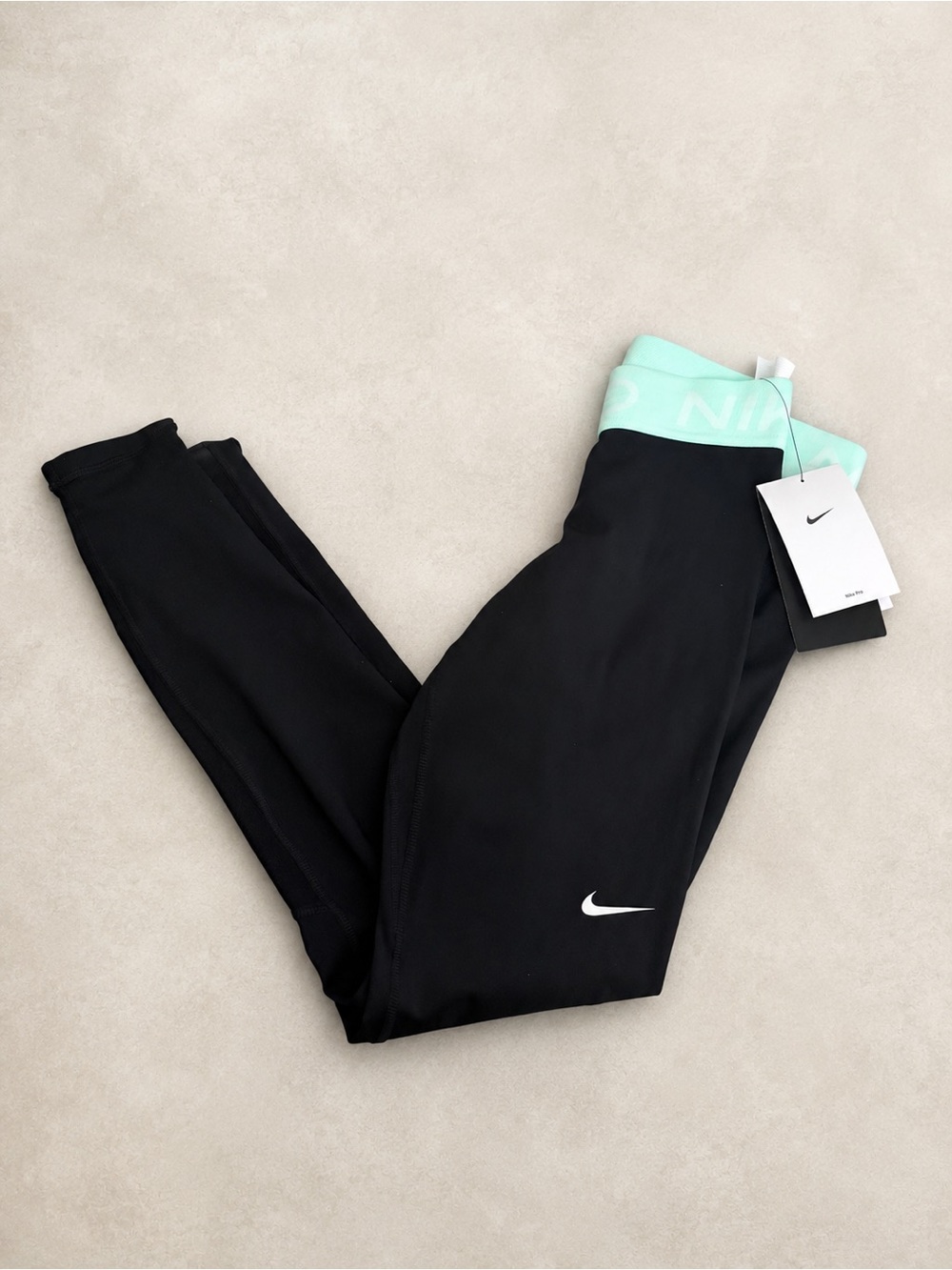 Nike Pro Women's Training Leggings Black And Mint Green Size XS NEW